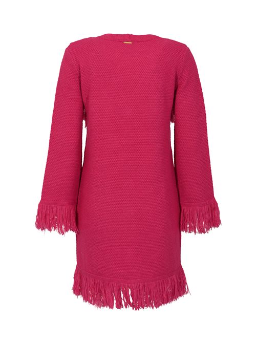 Abito in maglia crochet con frange NO SECRETS | 253NS130FUXIA